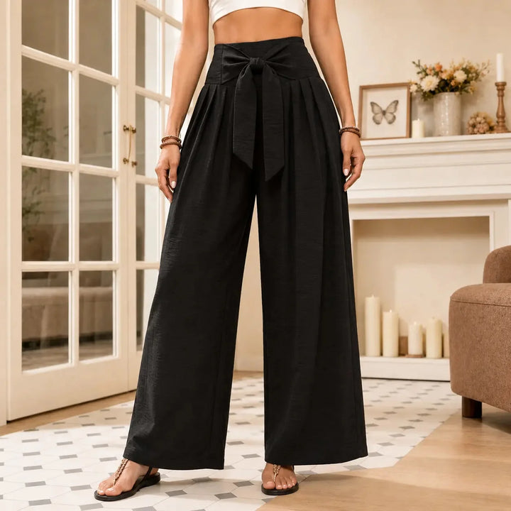 Lerwick | Women's High Waist Wide Leg Pants - Blue - Image 13