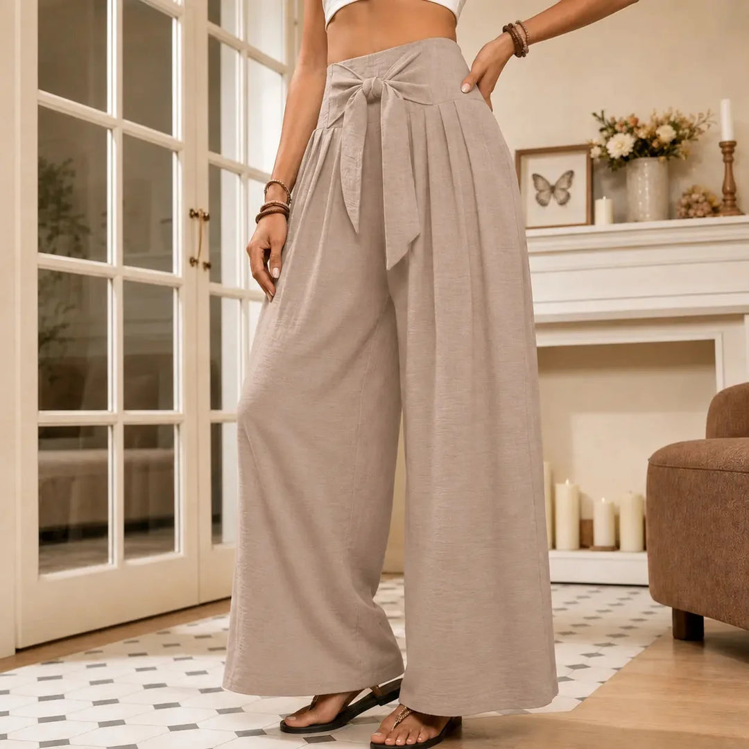 Lerwick | Women's High Waist Wide Leg Pants - Blue - Image 15