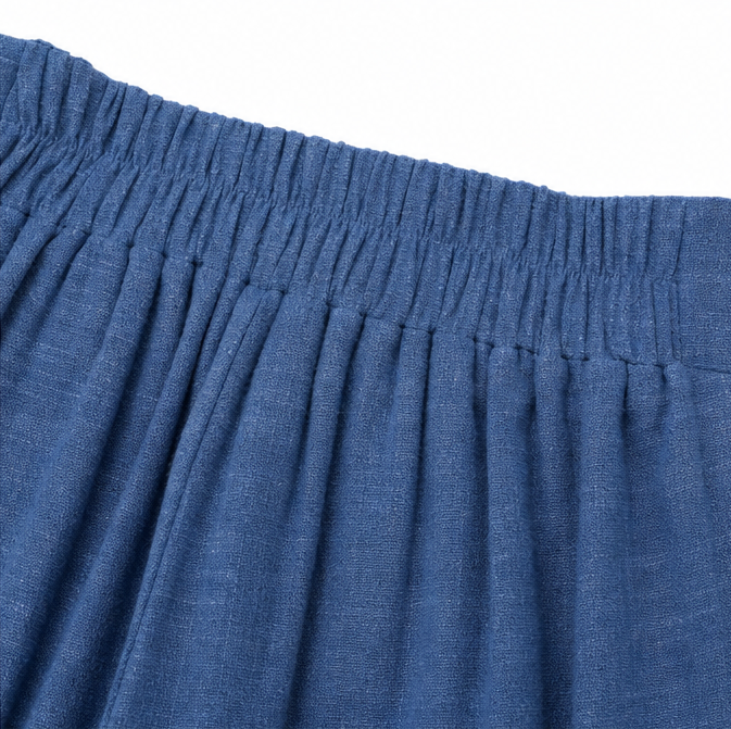 Lerwick | Women's High Waist Wide Leg Pants - Blue - Image 9