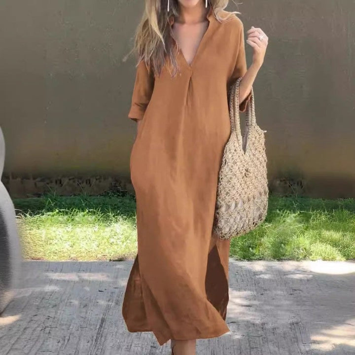 Lirvaine | Women's V-Neck Maxi Summer Dress - Image 6