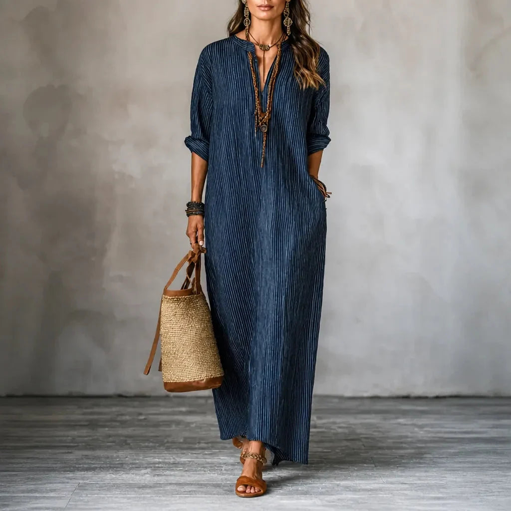 Lirvana | Women's Summer Maxi Dress - Navy - Image 12