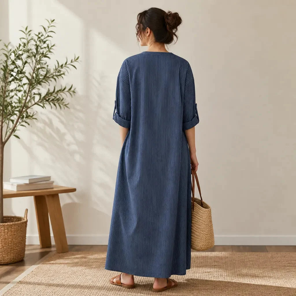 Lirvana | Women's Summer Maxi Dress - Navy - Image 5