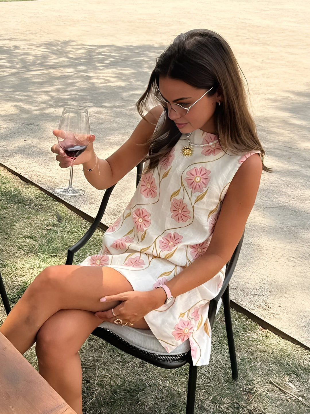 Lisette | Women's Floral Mock Neck Sleeveless Mini Dress - Floral - Image 1