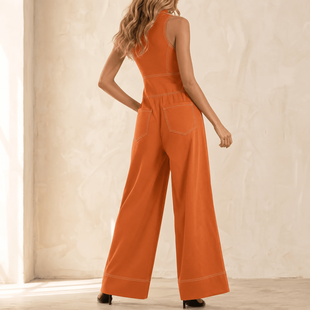 Lorelei | Women's Wide Leg Halter Jumpsuit - Black - Image 18