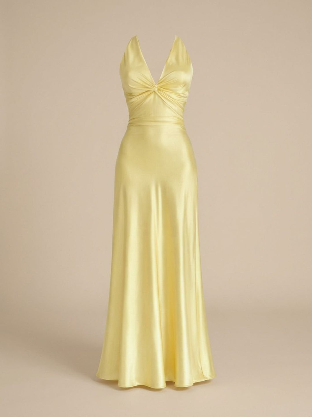 Lorenne | Women's Halter Neck Backless Maxi Dress - Yellow - Image 5