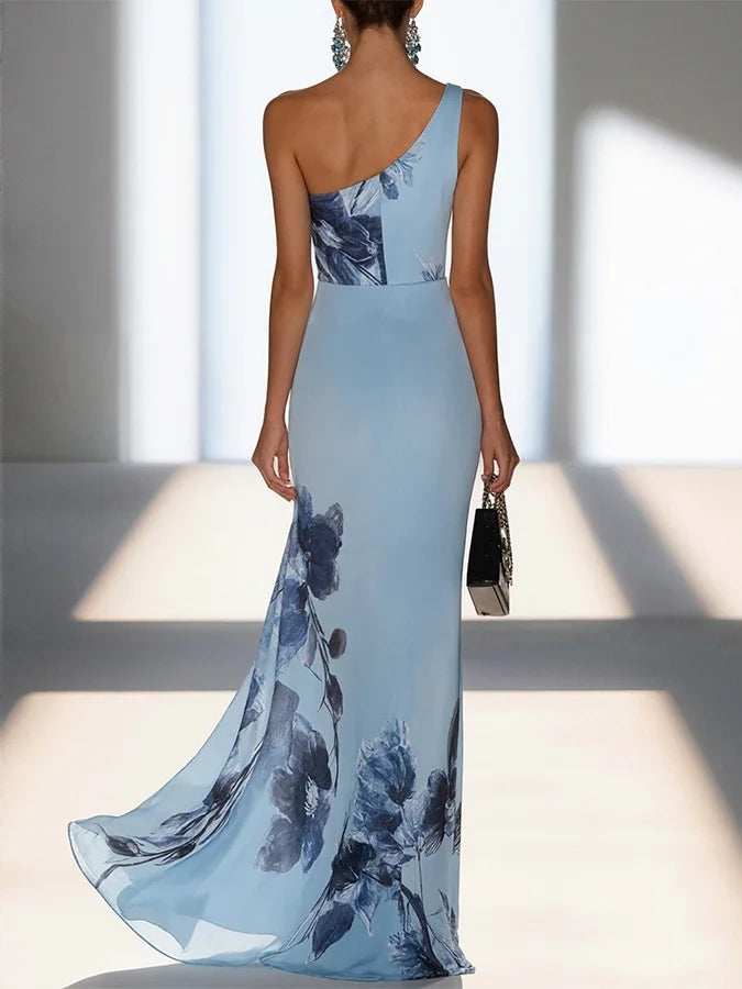 Lorindave | Women's Wedding Guest Dress Floral Maxi - Light Blue - Image 2