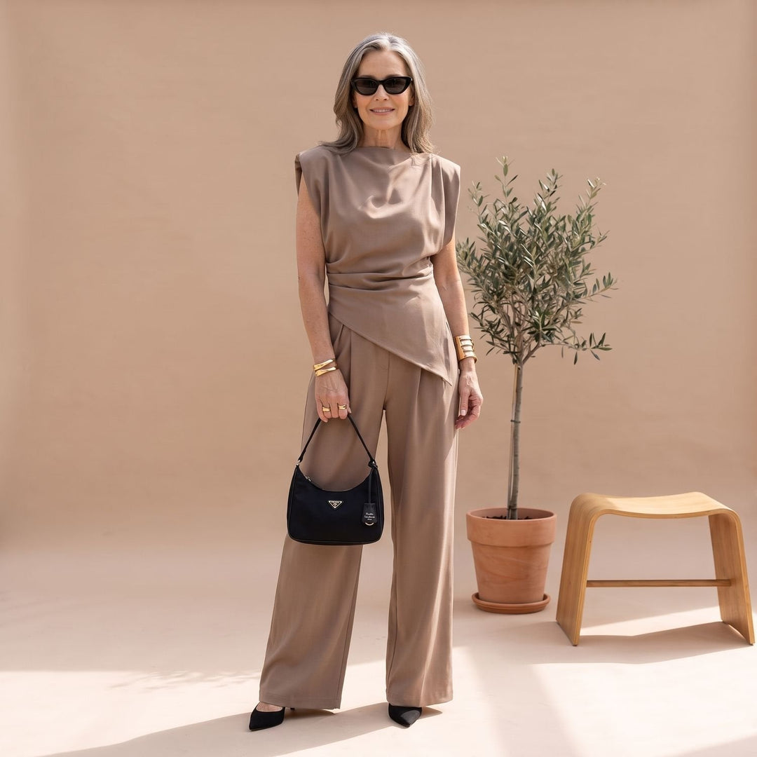 Lorindra | Women's Two Piece Set Wide Leg Trousers - Image 4