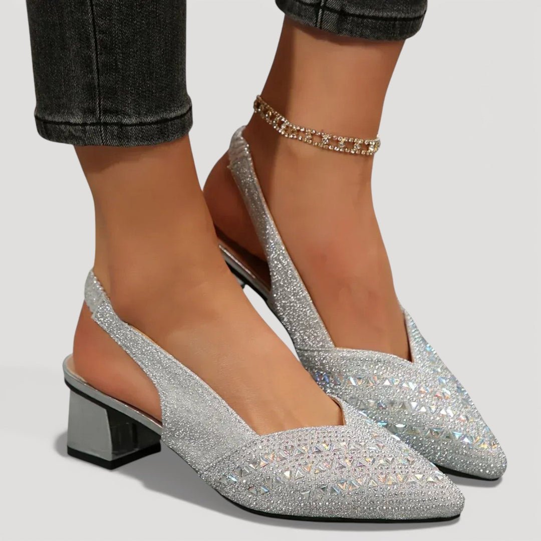 Lorrinda | Women's Block Heel Slingback Heels - Image 1