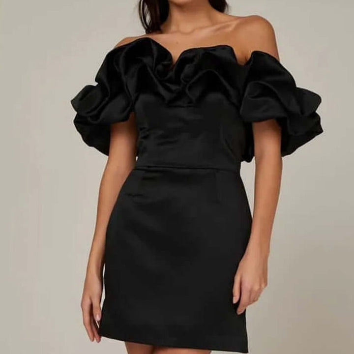 Lorriven | Women's Off-Shoulder Ruffle Cocktail Mini Dress - Image 3