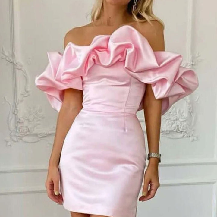 Lorriven | Women's Off-Shoulder Ruffle Cocktail Mini Dress - Image 5