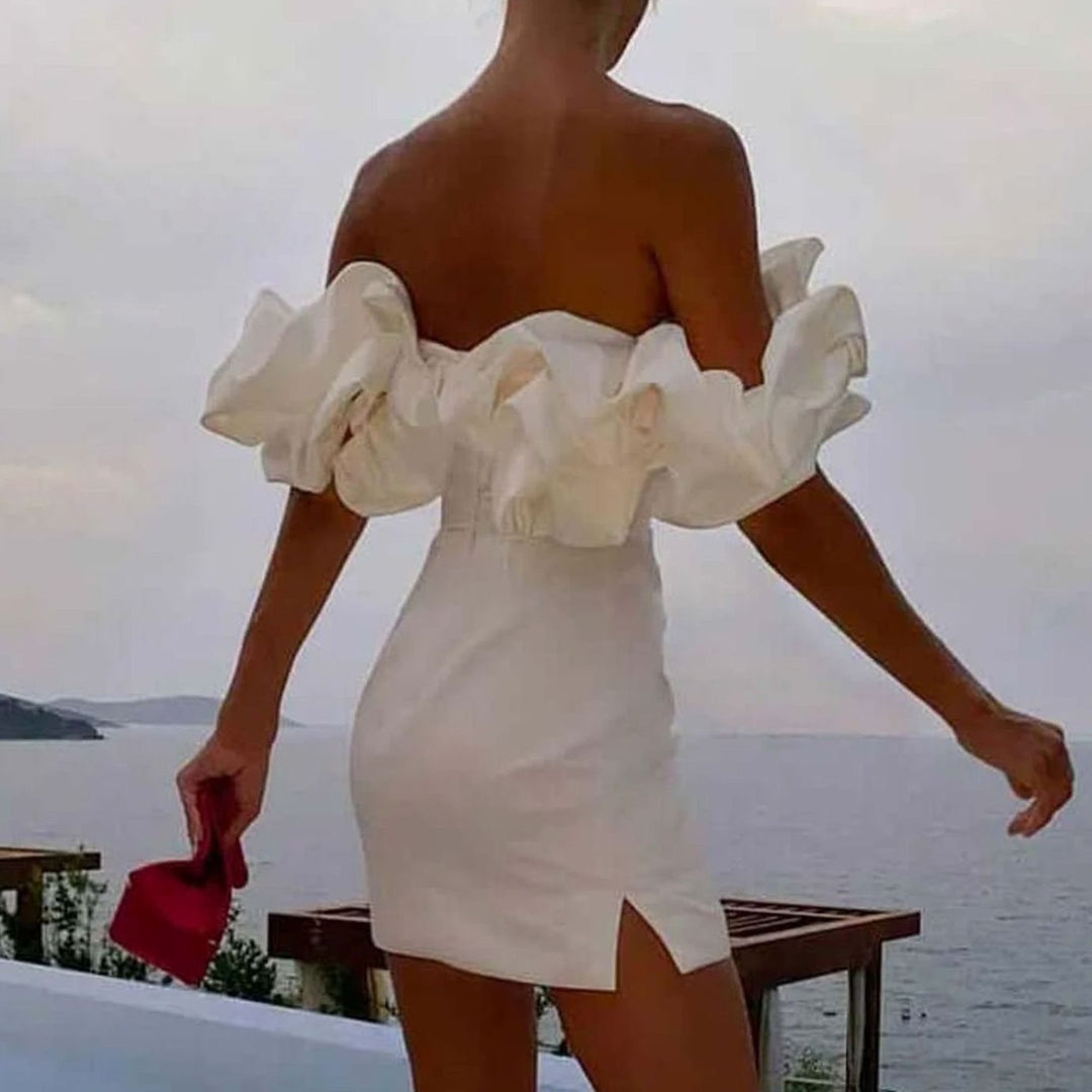 Lorriven | Women's Off-Shoulder Ruffle Cocktail Mini Dress - Image 6