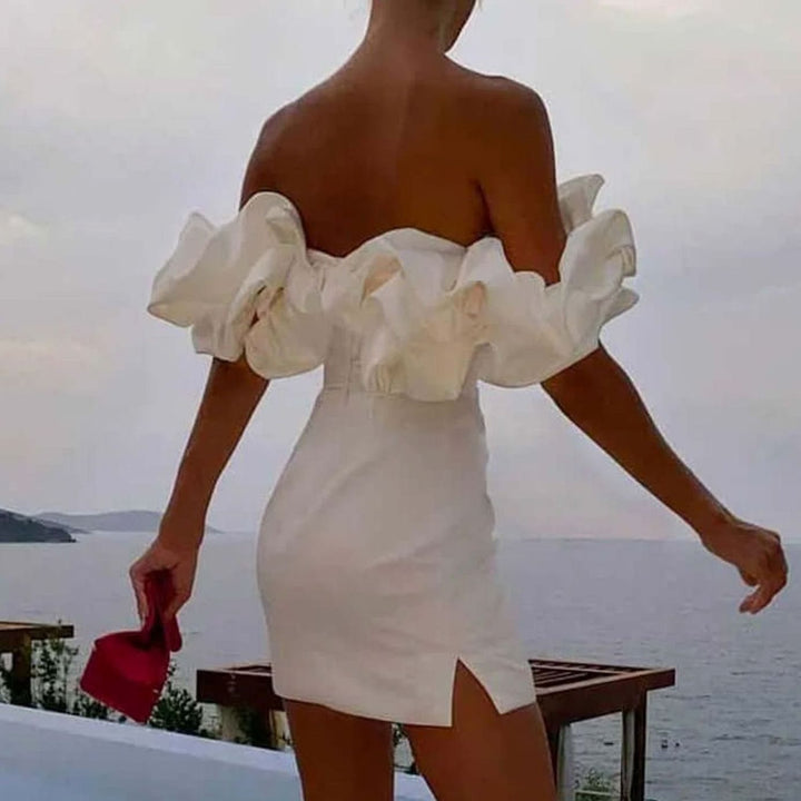 Lorriven | Women's Off-Shoulder Ruffle Cocktail Mini Dress - Image 6