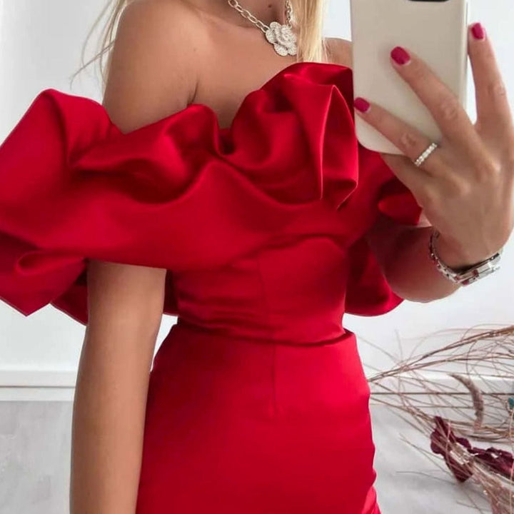 Lorriven | Women's Off-Shoulder Ruffle Cocktail Mini Dress - Image 7
