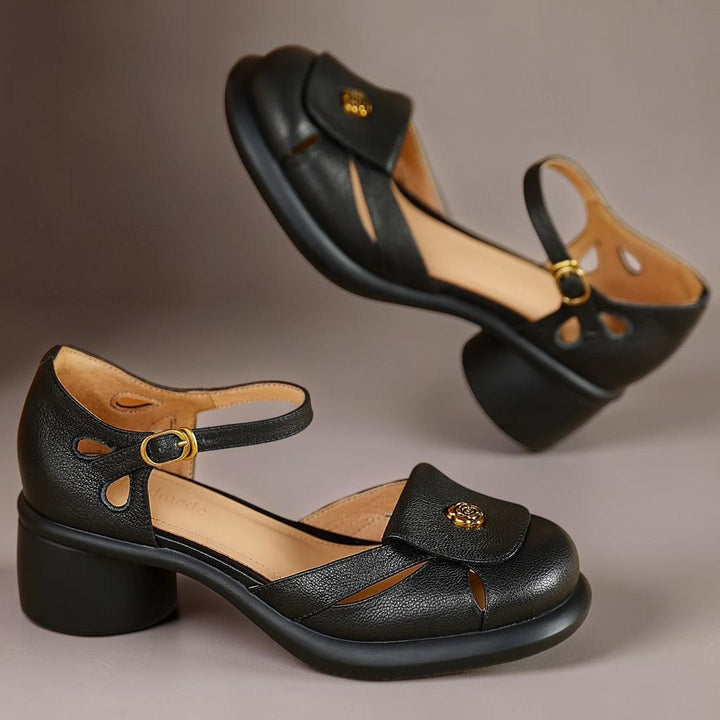Lorriven | Women's Strappy Sandals Block Heel - Black - Image 4