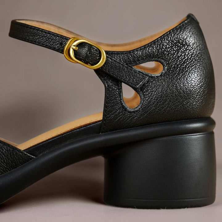 Lorriven | Women's Strappy Sandals Block Heel - Black - Image 6
