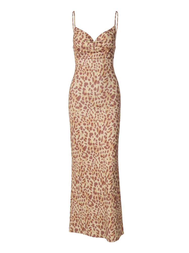 Lorvaine | Women's Leopard Print Maxi Slip Dress - Leopard - Image 3