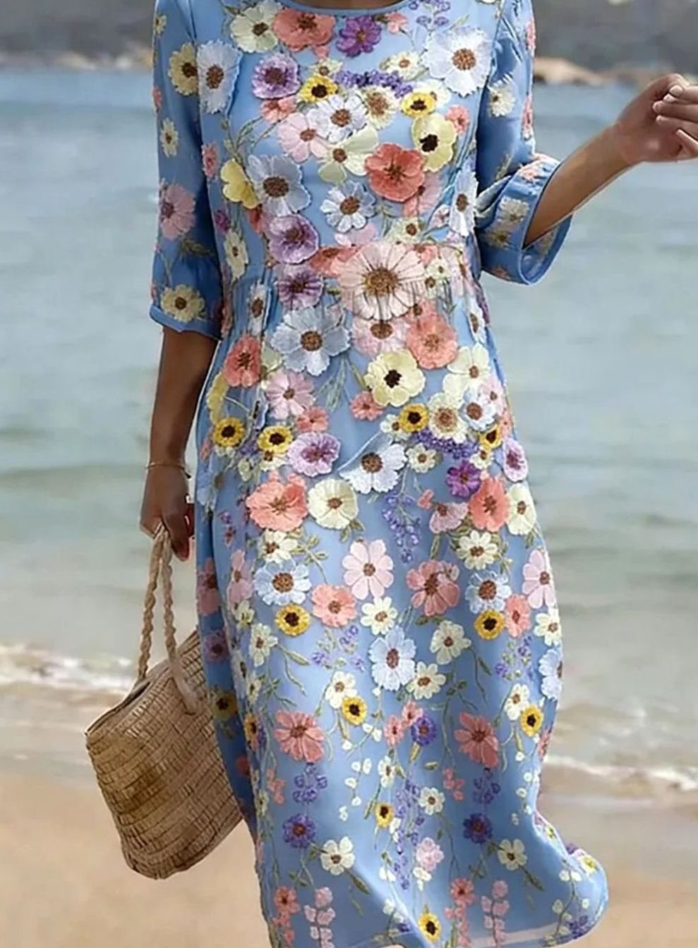 Lorveth | Women's Floral Midi Wedding Guest Dress - Image 1