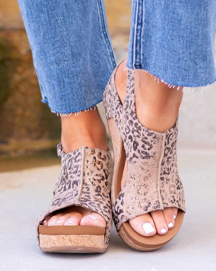 Lorveth | Women's Strappy Wedge Sandals Cork Platform - Image 4