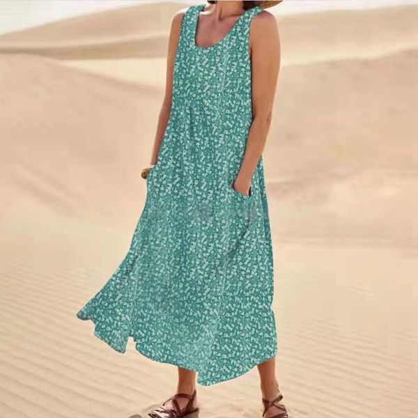 Lorvette | Women's Maxi Dress with Pockets - Hot Pink - Image 10