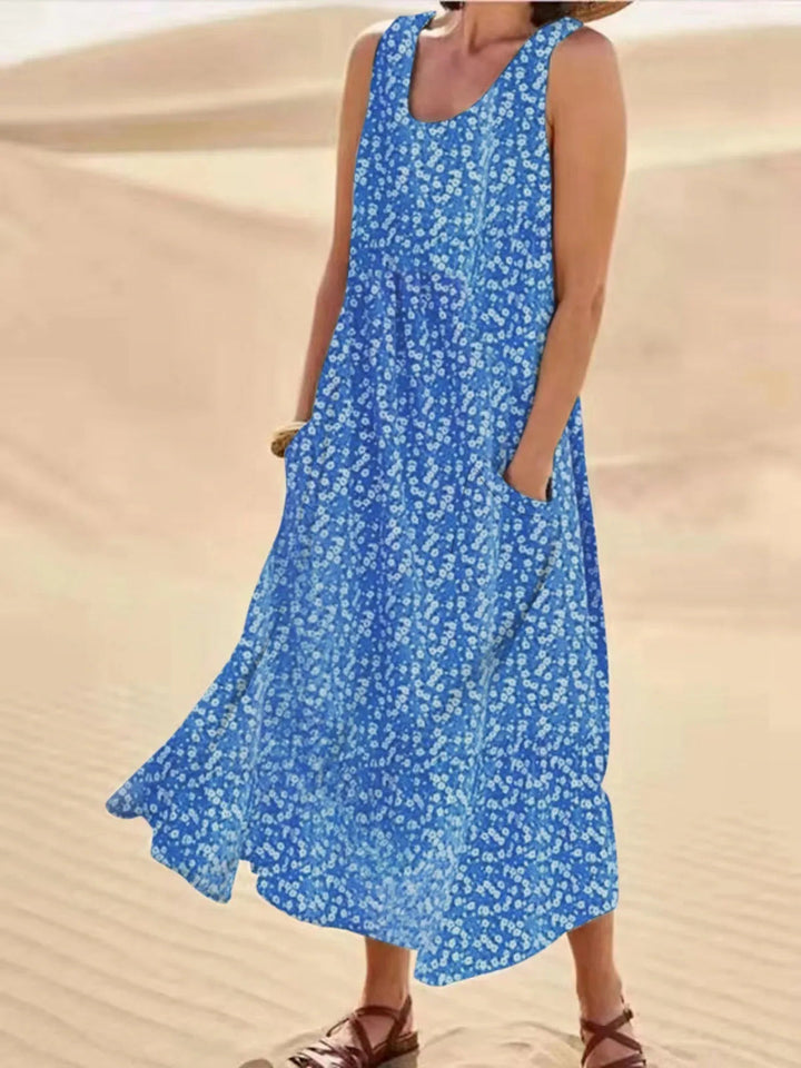 Lorvette | Women's Maxi Dress with Pockets - Hot Pink - Image 5