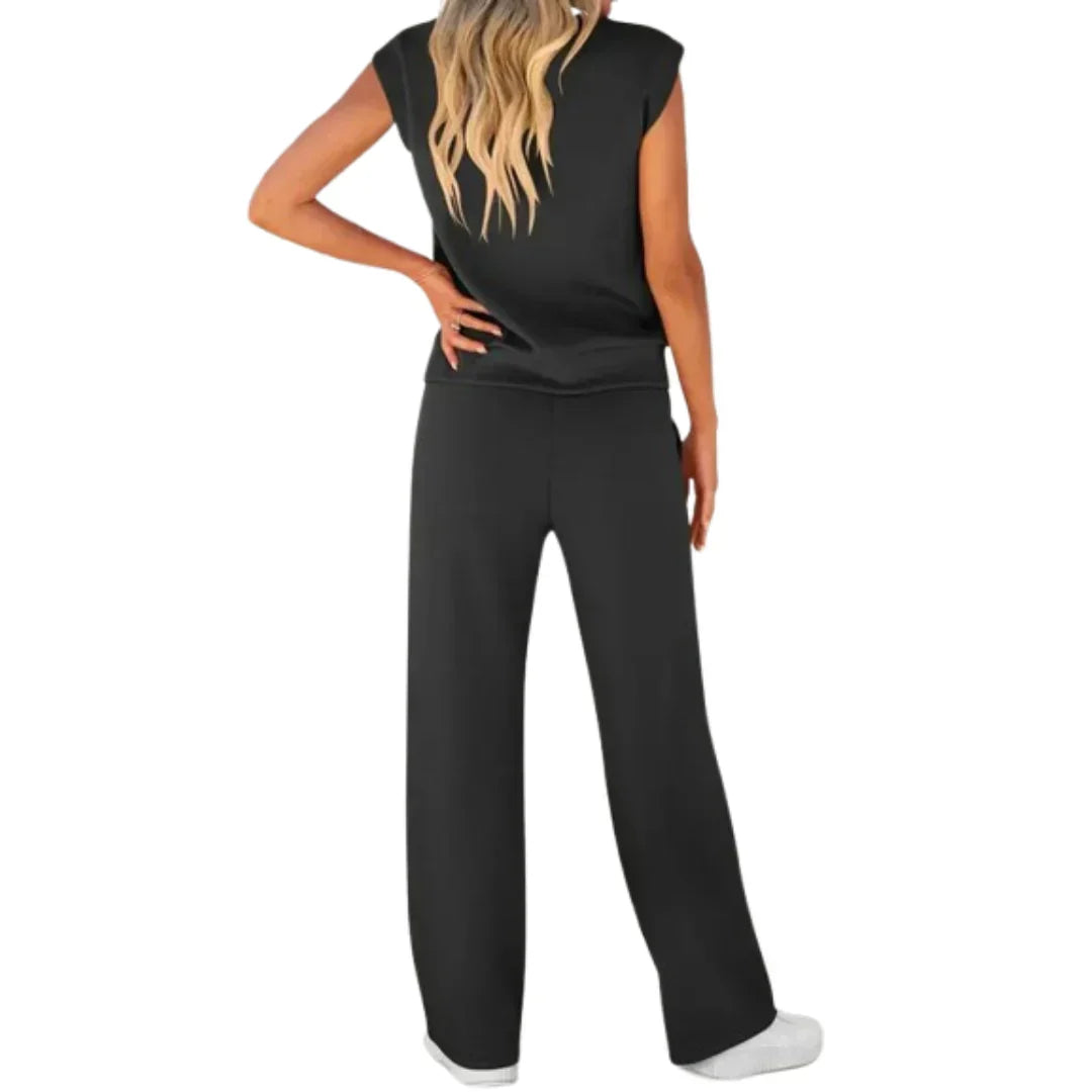 Lottie | Women's Two Piece Set Cap Sleeve & Wide Leg Trousers - Image 10