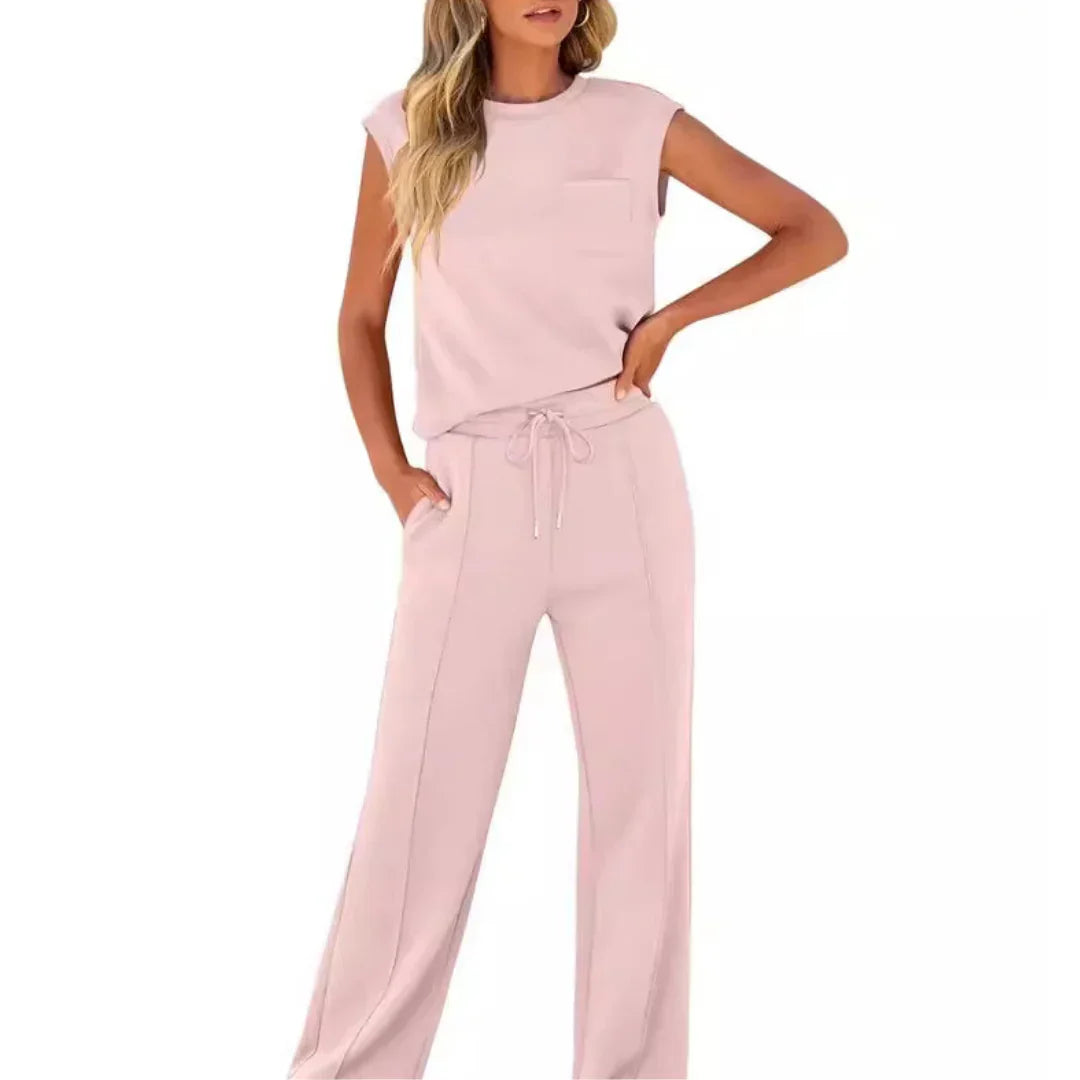 Lottie | Women's Two Piece Set Cap Sleeve & Wide Leg Trousers - Image 5