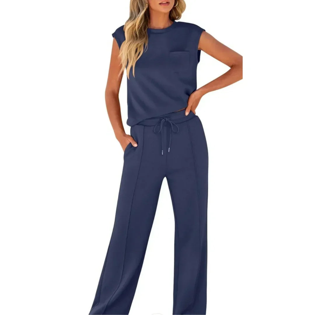 Lottie | Women's Two Piece Set Cap Sleeve & Wide Leg Trousers - Image 7