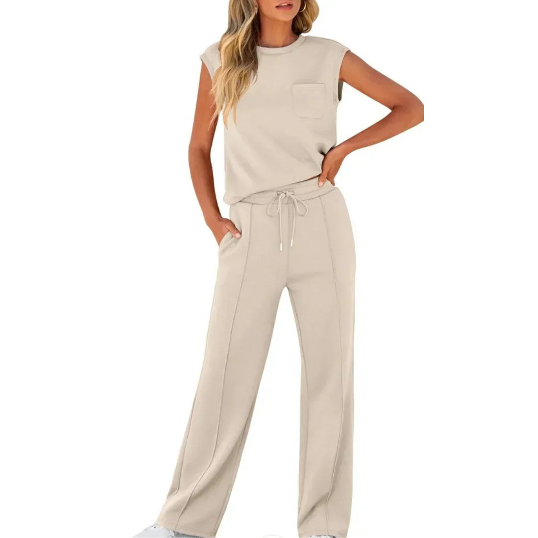Lottie | Women's Two Piece Set Cap Sleeve & Wide Leg Trousers - Image 9