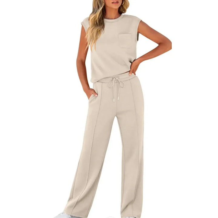 Lottie | Women's Two Piece Set Cap Sleeve & Wide Leg Trousers - Image 9