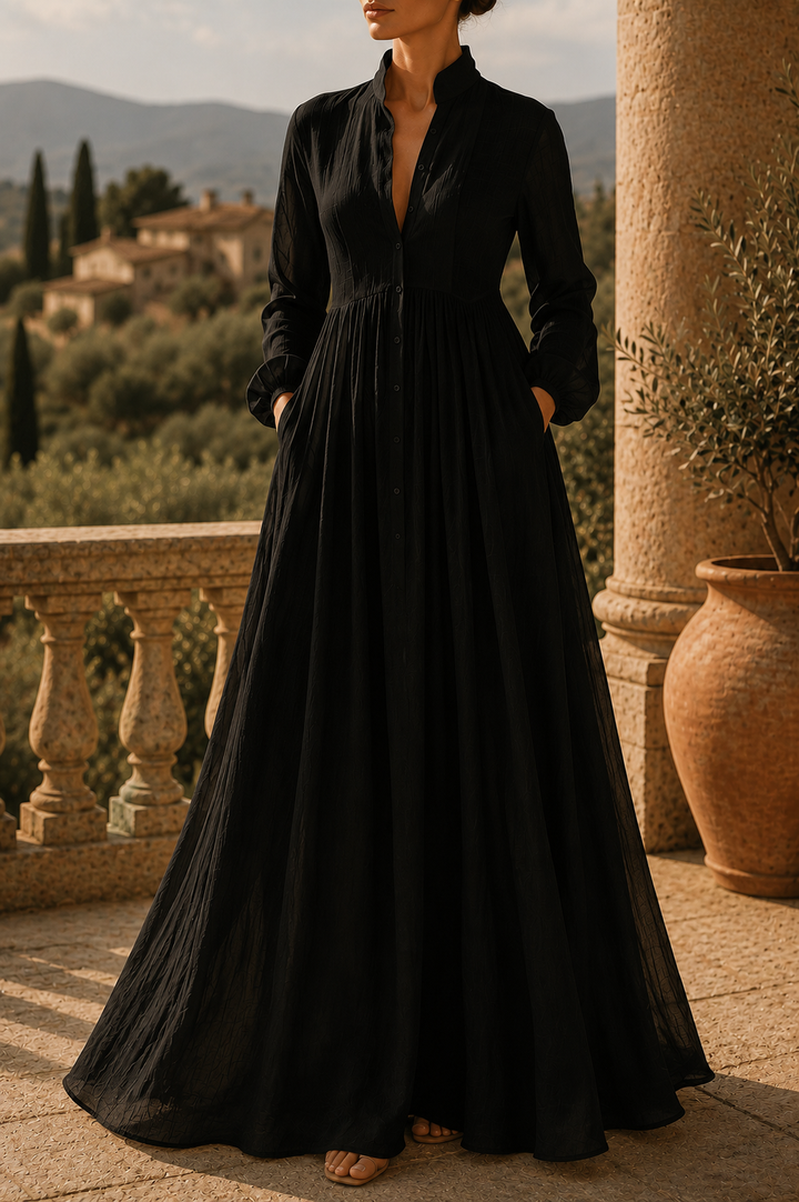 Loureine | Women's Summer Maxi Dress Long Sleeve - White - Image 6