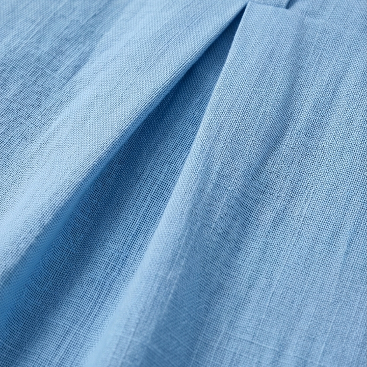 Lumara | Women's Casual Midi Dress with Button Detail - Light Blue - Image 9