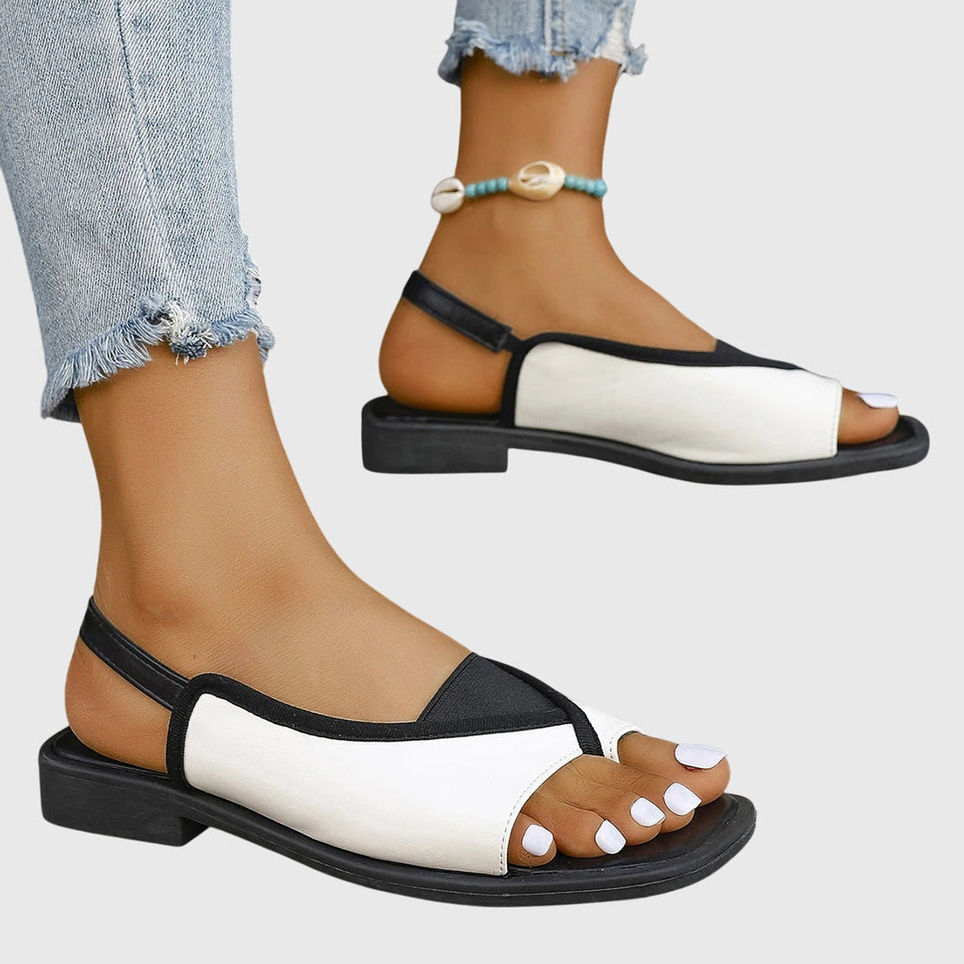 Lumeth | Women's Square Toe Slingback Flat Sandals - Orange - Image 3