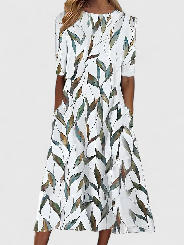 Lumière | Women's Wedding Guest Midi Dress Print - Image 2