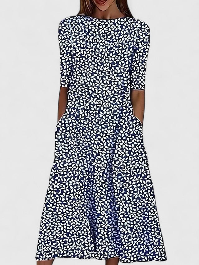 Lumière | Women's Wedding Guest Midi Dress Print - Image 3