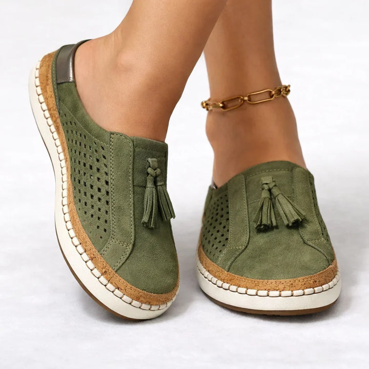 Lyndora | Women's Orthotic Slip-On Sneakers - Olive Green - Image 1
