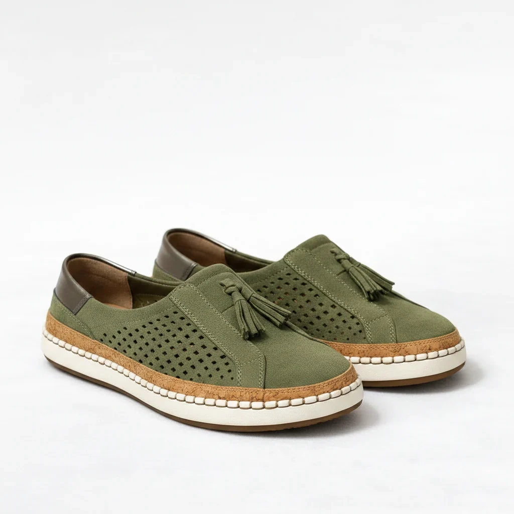 Lyndora | Women's Orthotic Slip-On Sneakers - Olive Green - Image 2