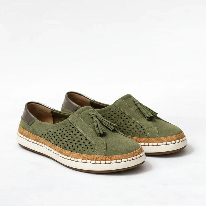 Lyndora | Women's Orthotic Slip-On Sneakers - Olive Green - Image 2