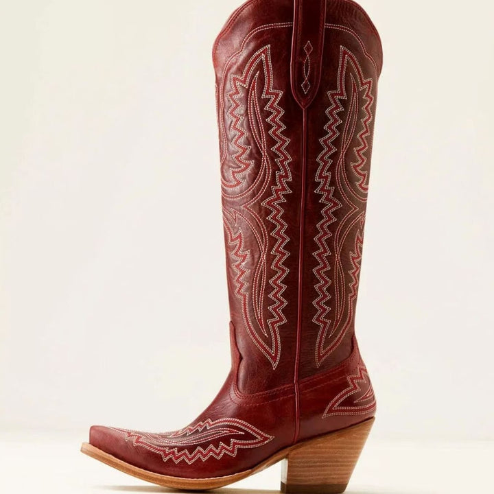Lyndova | Women's Block Heel Knee-High Cowboy Boots - Light Pink - Image 18