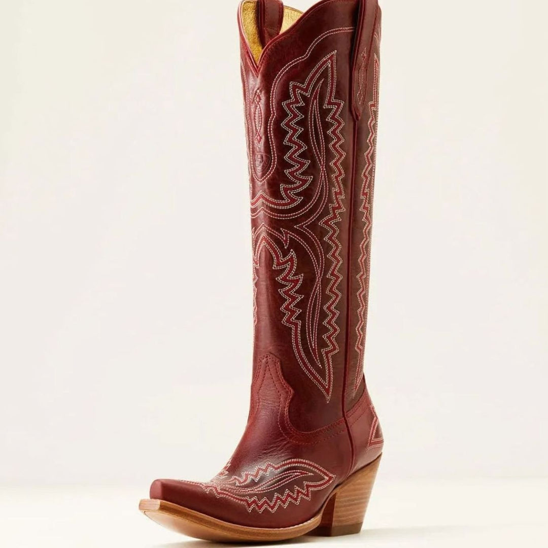 Lyndova | Women's Block Heel Knee-High Cowboy Boots - Light Pink - Image 19