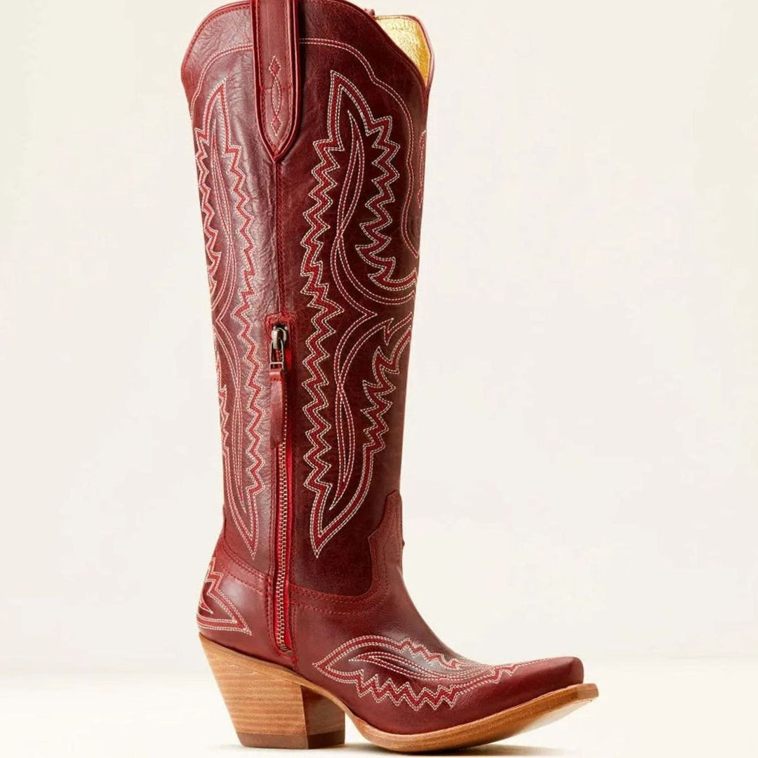 Lyndova | Women's Block Heel Knee-High Cowboy Boots - Light Pink - Image 20