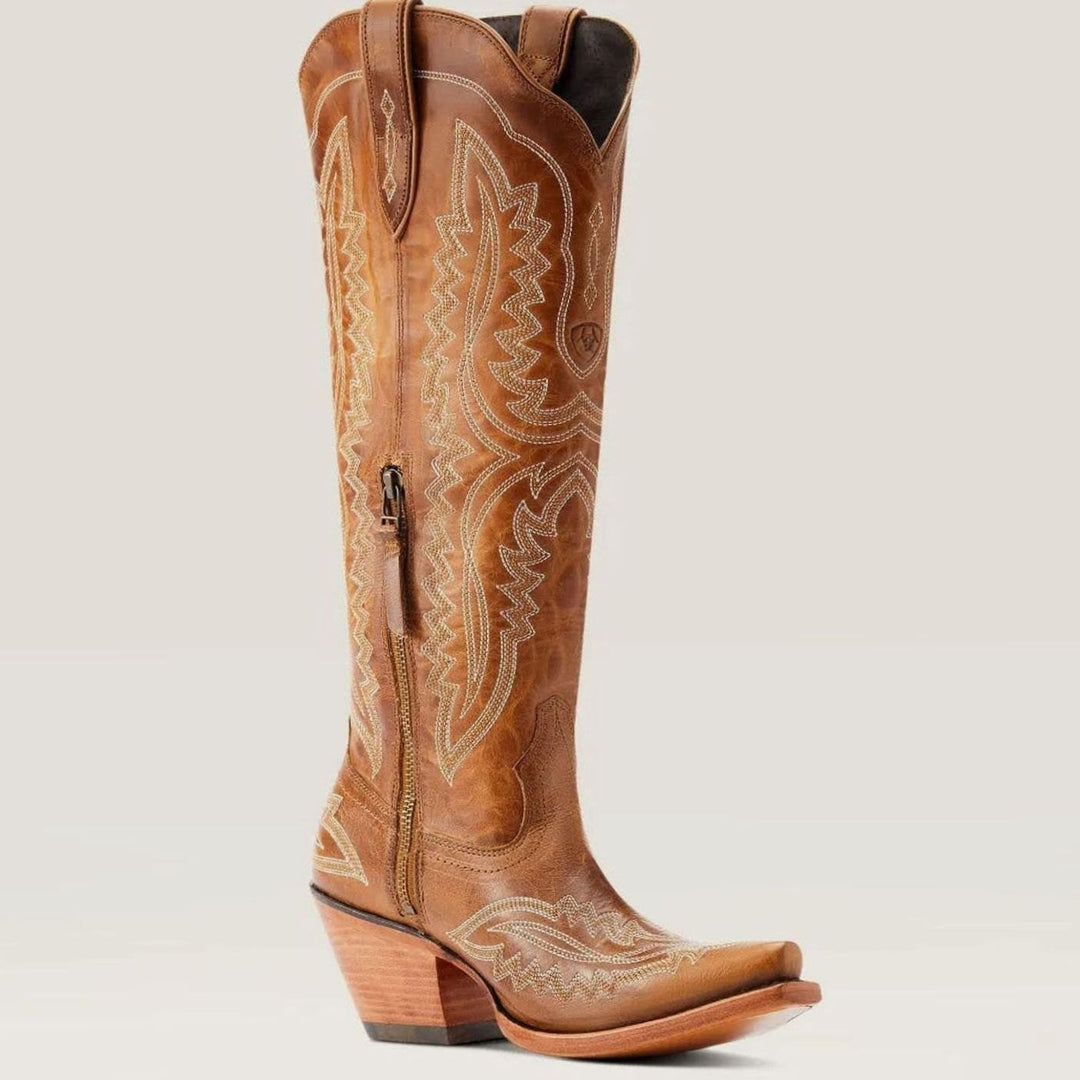 Lyndova | Women's Block Heel Knee-High Cowboy Boots - Light Pink - Image 5