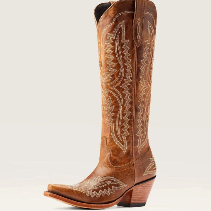 Lyndova | Women's Block Heel Knee-High Cowboy Boots - Light Pink - Image 8