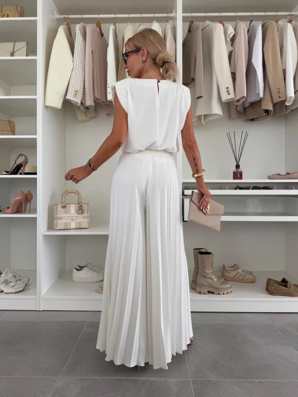 Lyralynn | Women's Two Piece Sleeveless Set - White - Image 3
