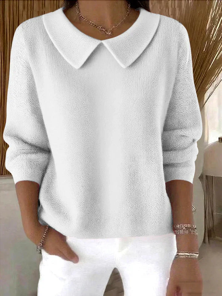 Lysandra | Women's Collared Long Sleeve Sweater - Pink - Image 4
