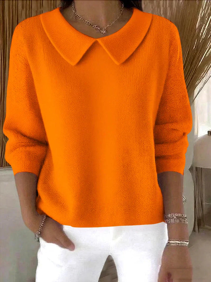 Lysandra | Women's Collared Long Sleeve Sweater - Pink - Image 5
