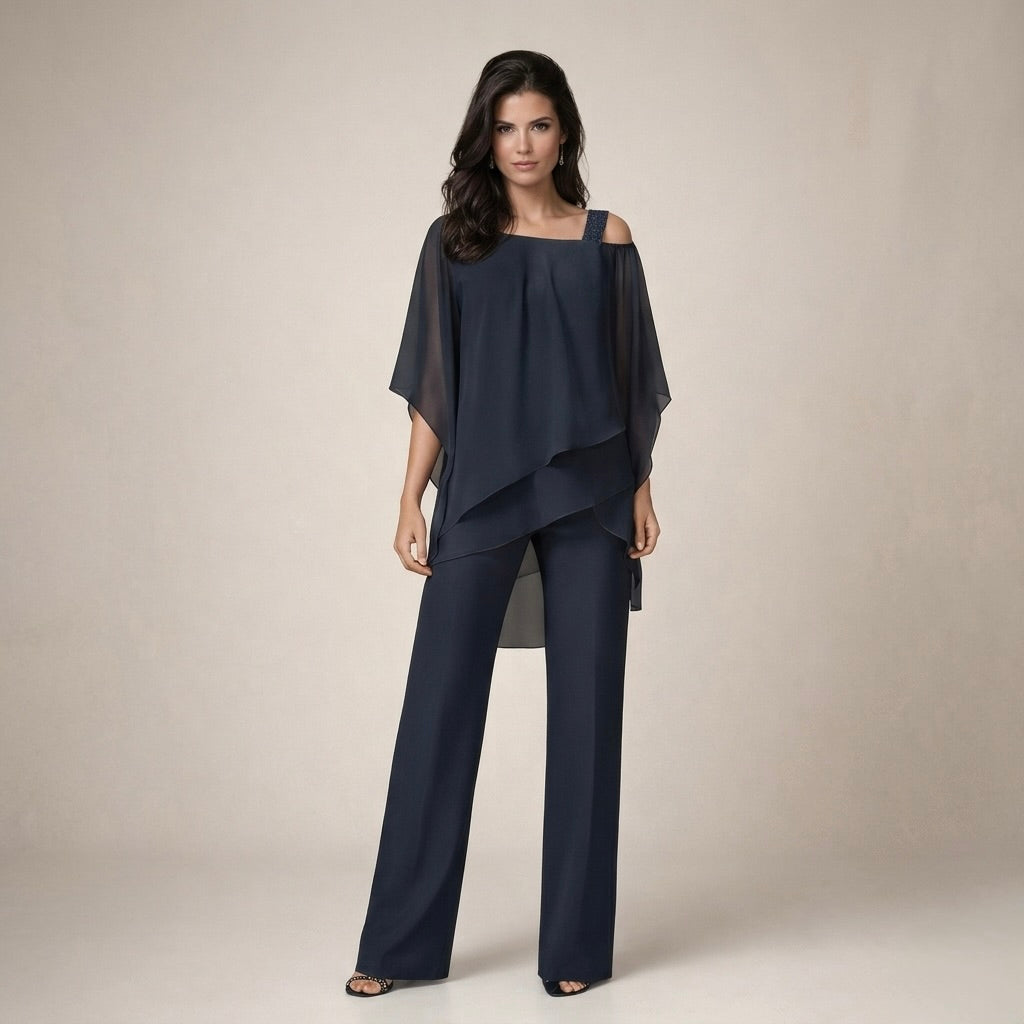 Lysandra | Women's Off Shoulder Wide Leg Set - White - Image 4