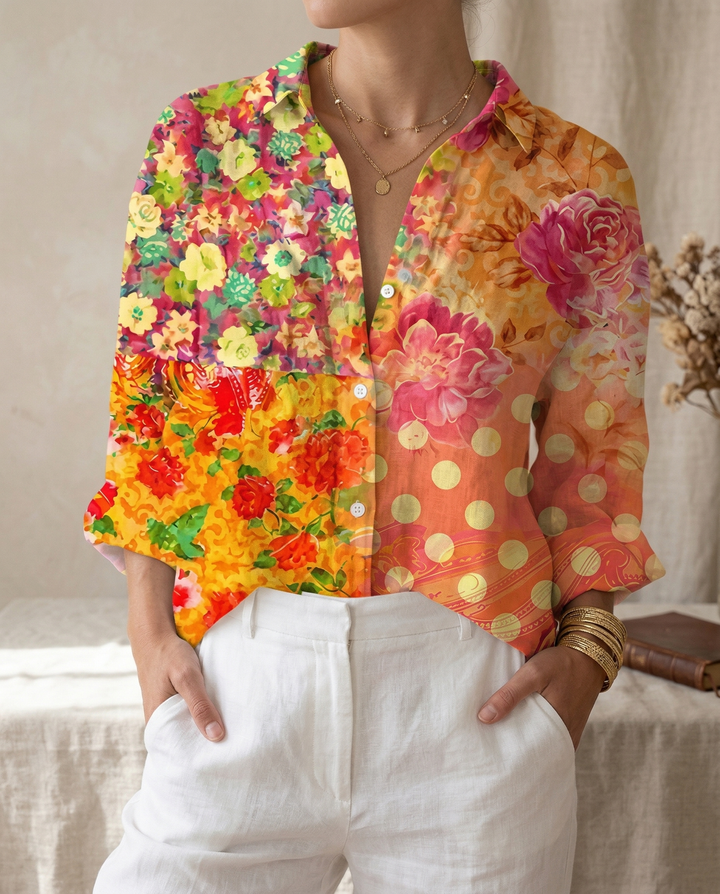 Lysithia | Women's Peacock Print Button Front Shirt - Image 10