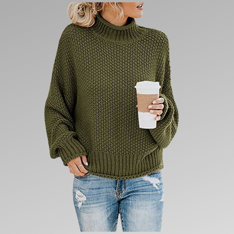 Magnolia | Women's Turtleneck Oversized Sweater - Orange - Image 2