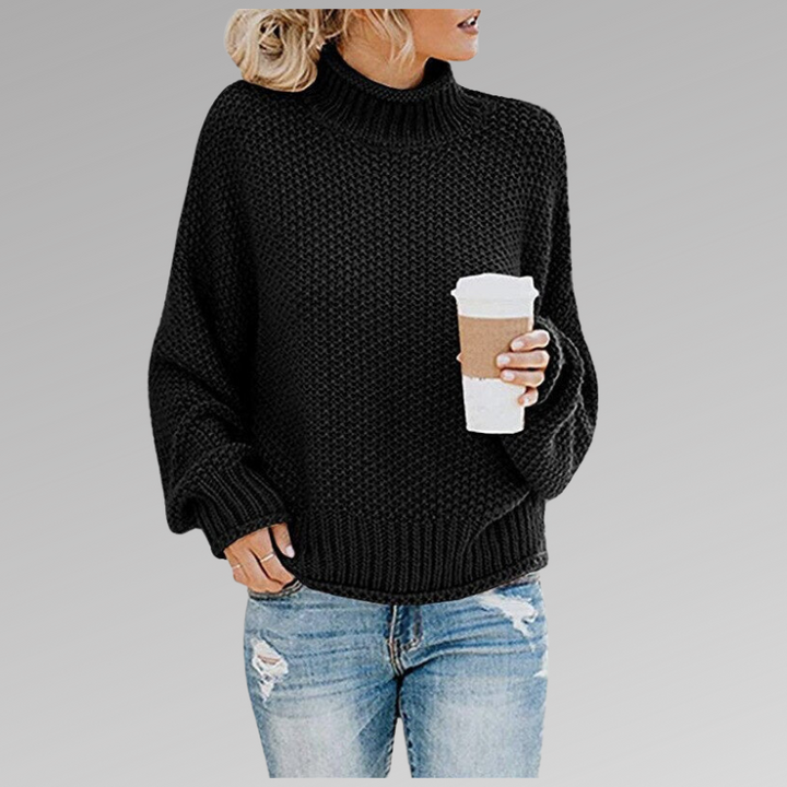 Magnolia | Women's Turtleneck Oversized Sweater - Orange - Image 3