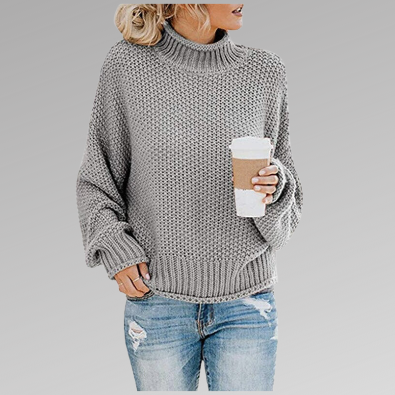 Magnolia | Women's Turtleneck Oversized Sweater - Orange - Image 5
